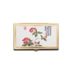 經典刺繡名片盒山茶花